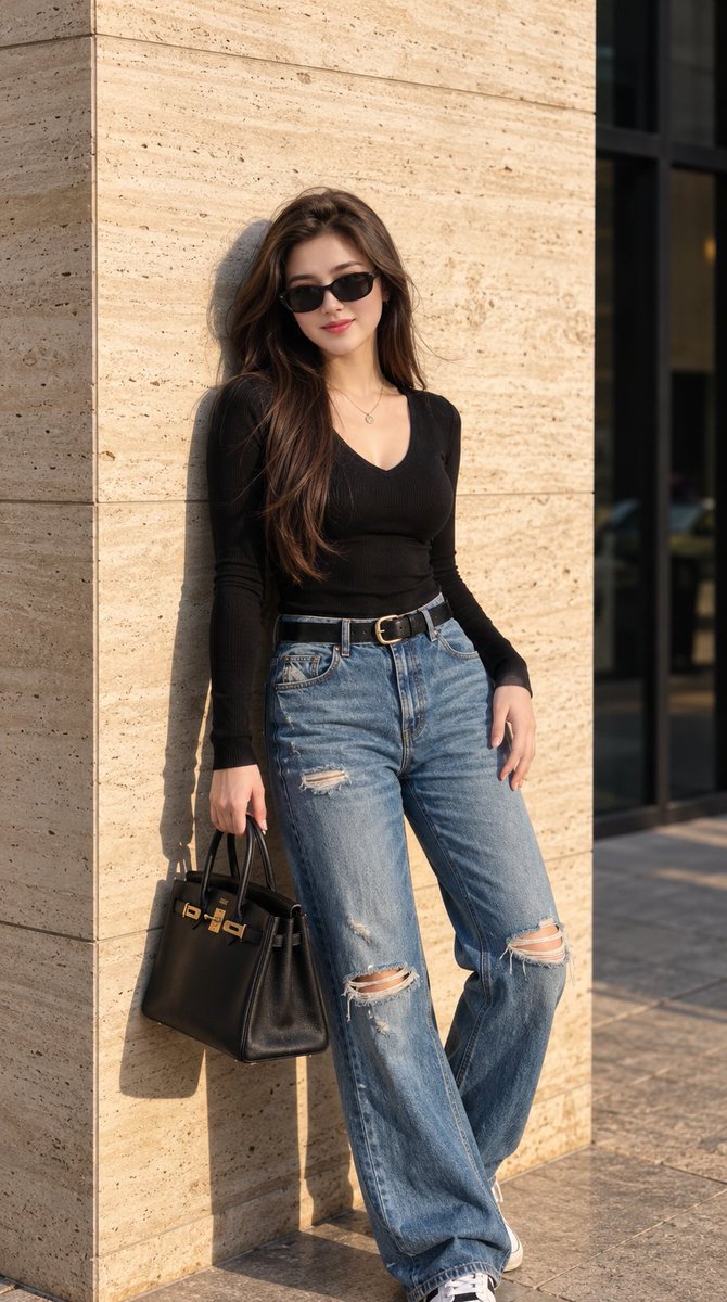 Prompt3: { "prompt": "A photorealistic full-body street-fashion portrait of a s…