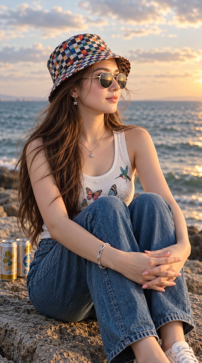 Prompt4: { "prompt": "A photorealistic vertical portrait of a stylish young wom…